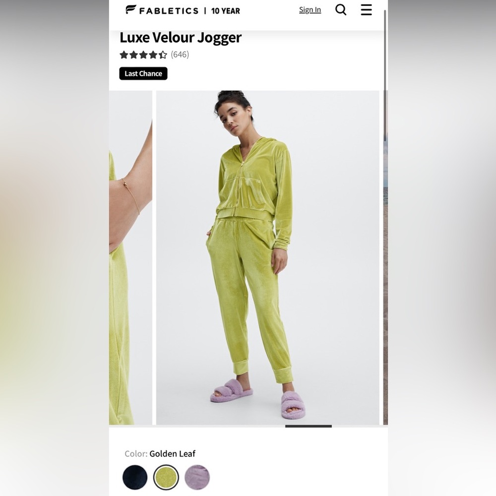 Fabletics 2X Velvet Jogger 💚 - Picture 5 of 8